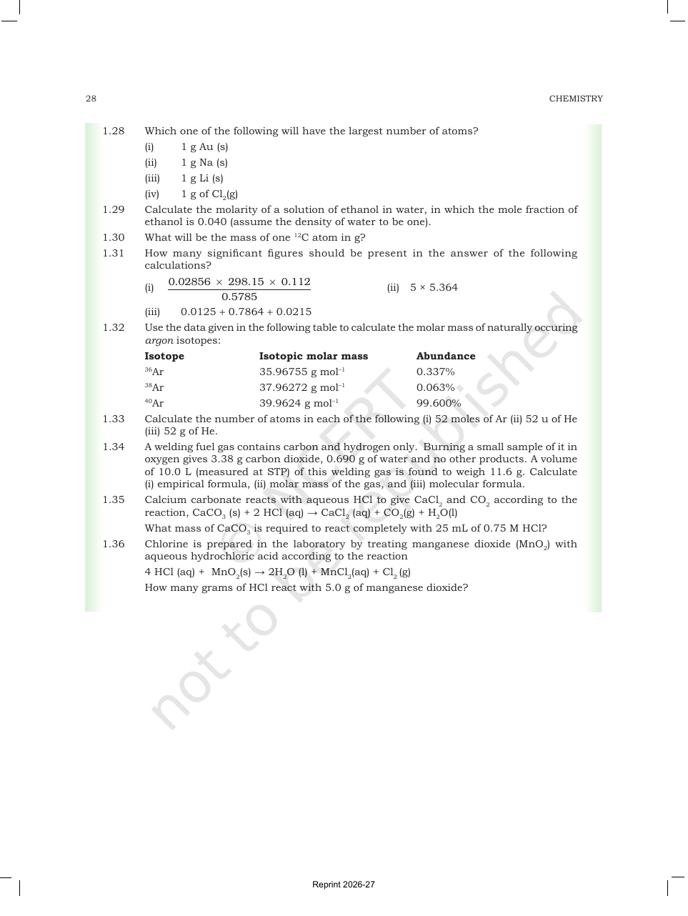 Page 28 of Some Basic Concepts of Chemistry