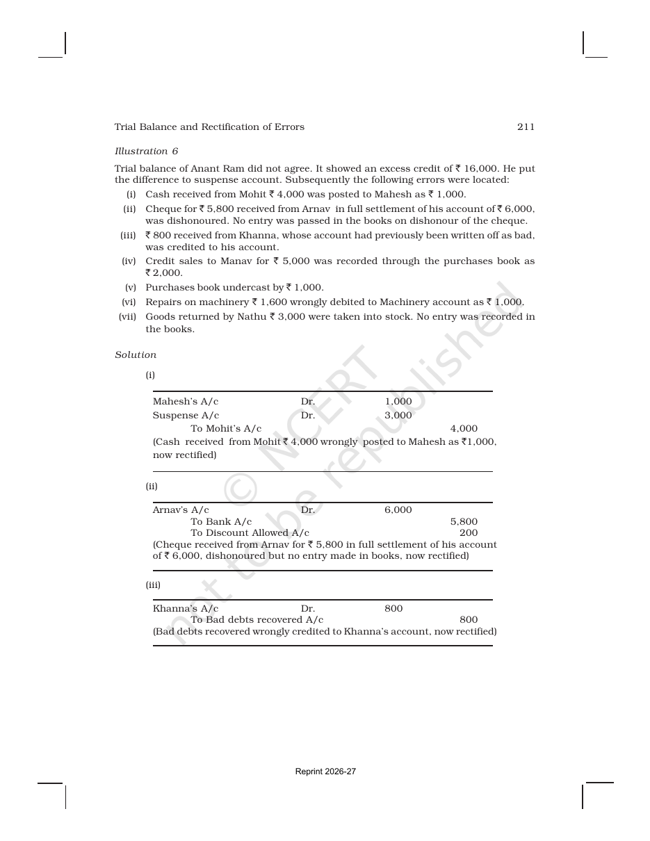 Page 32 of Trial Balance and Rectification of Errors