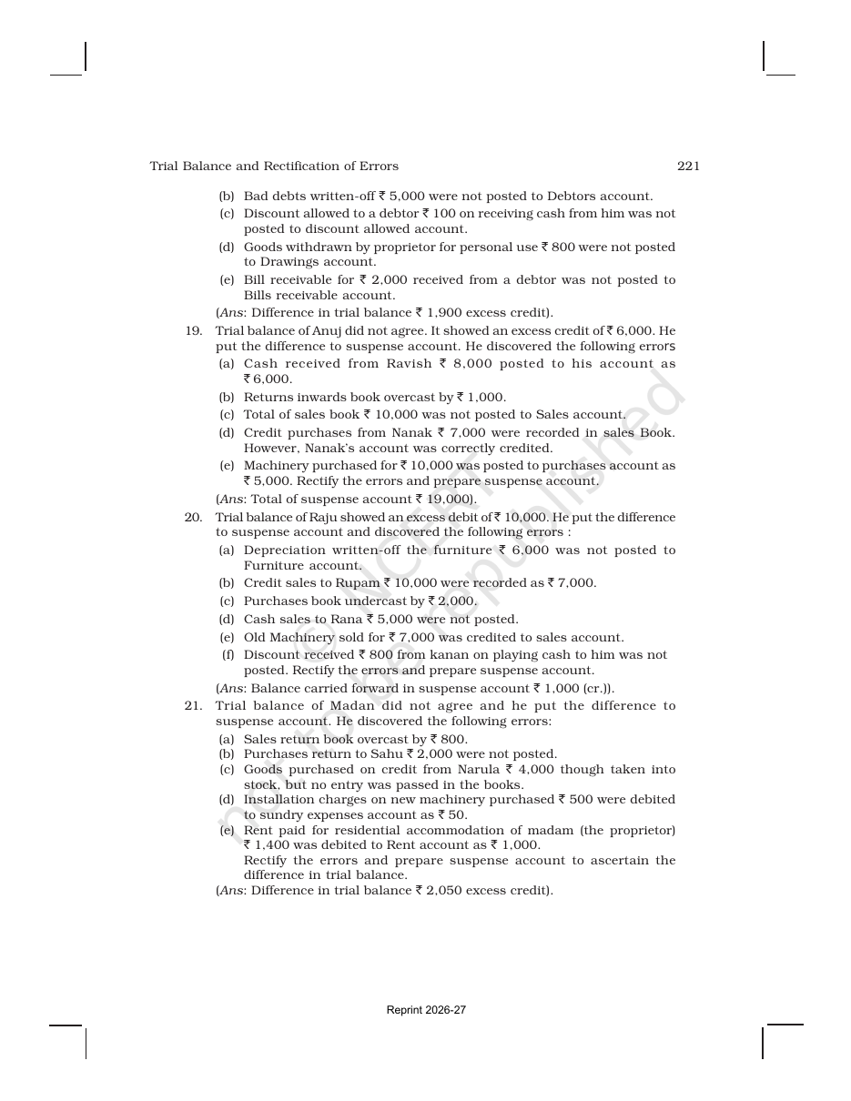 Page 42 of Trial Balance and Rectification of Errors