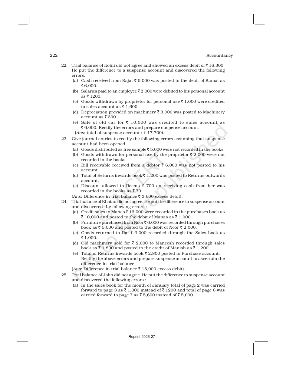 Page 43 of Trial Balance and Rectification of Errors