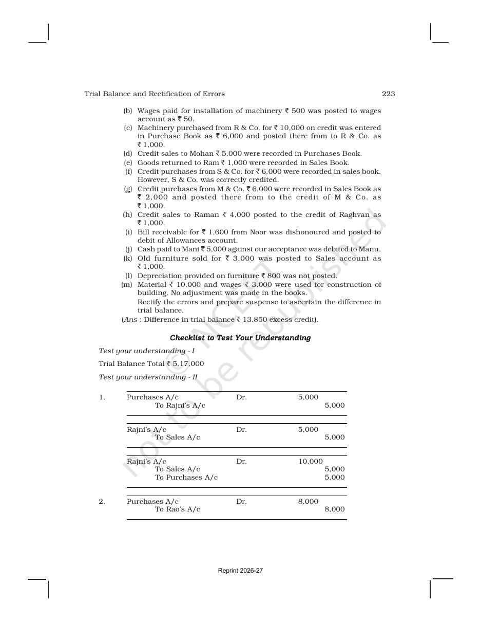 Page 44 of Trial Balance and Rectification of Errors