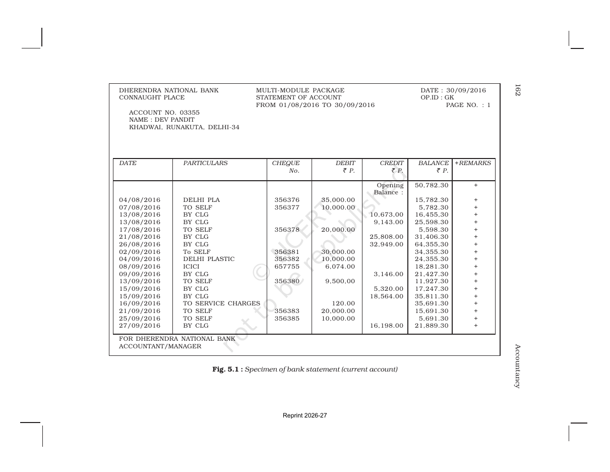 Page 3 of Bank Reconciliation Statement