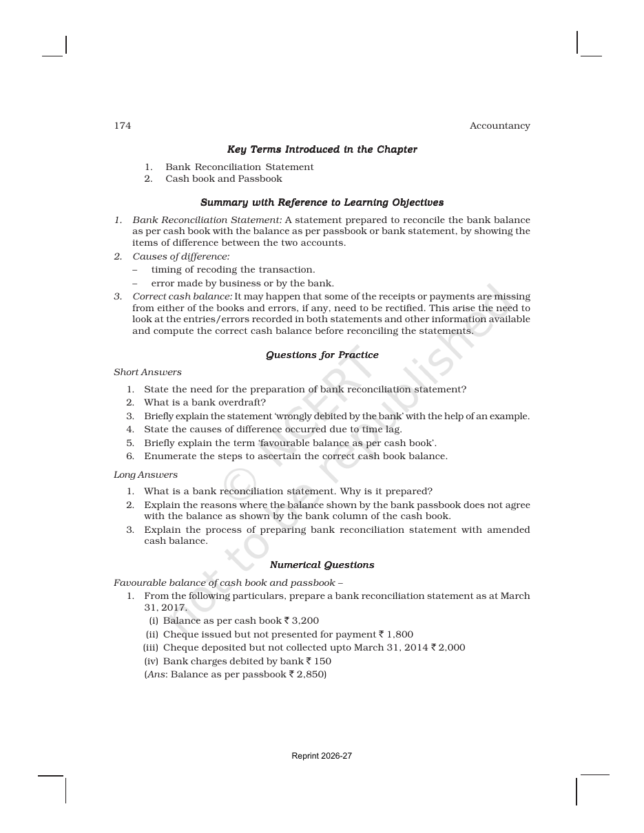 Page 15 of Bank Reconciliation Statement