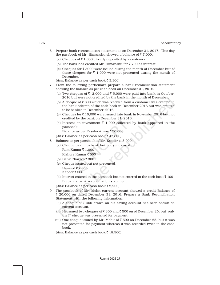 Page 17 of Bank Reconciliation Statement