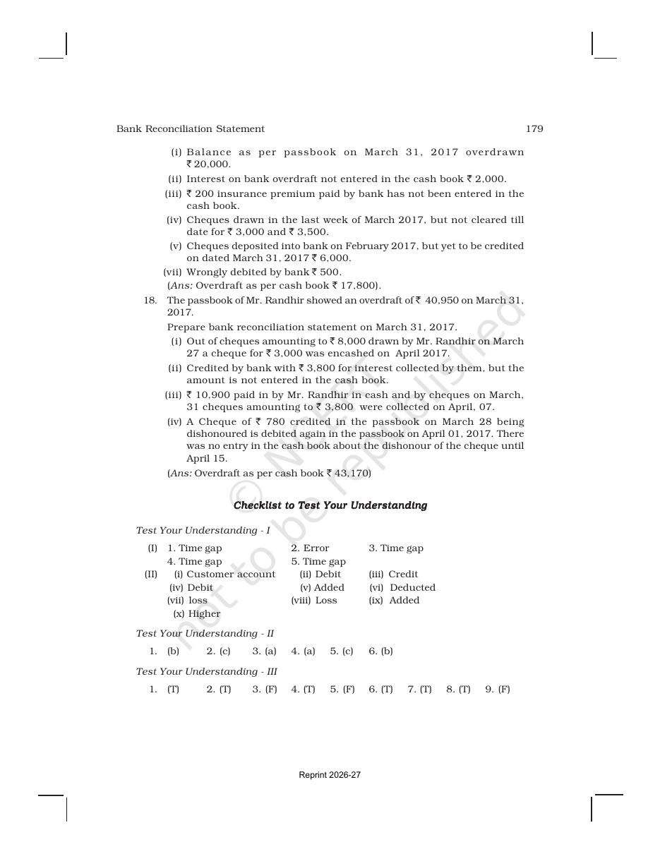 Page 20 of Bank Reconciliation Statement