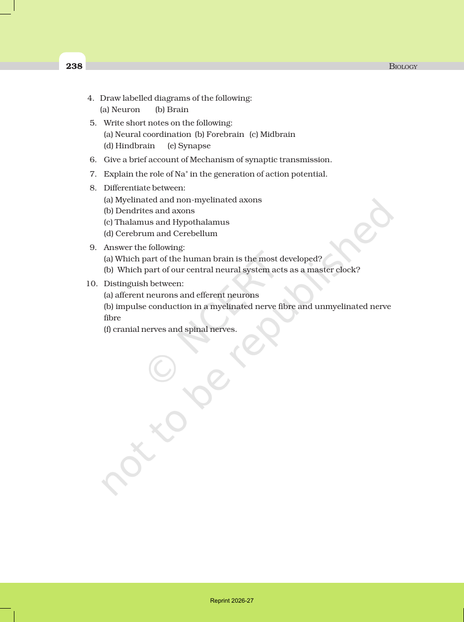 Page 9 of Neural Control and Coordination