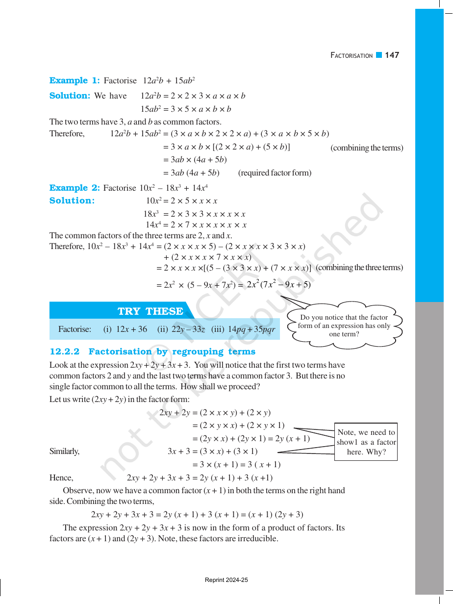 Page 3 of Factorisation