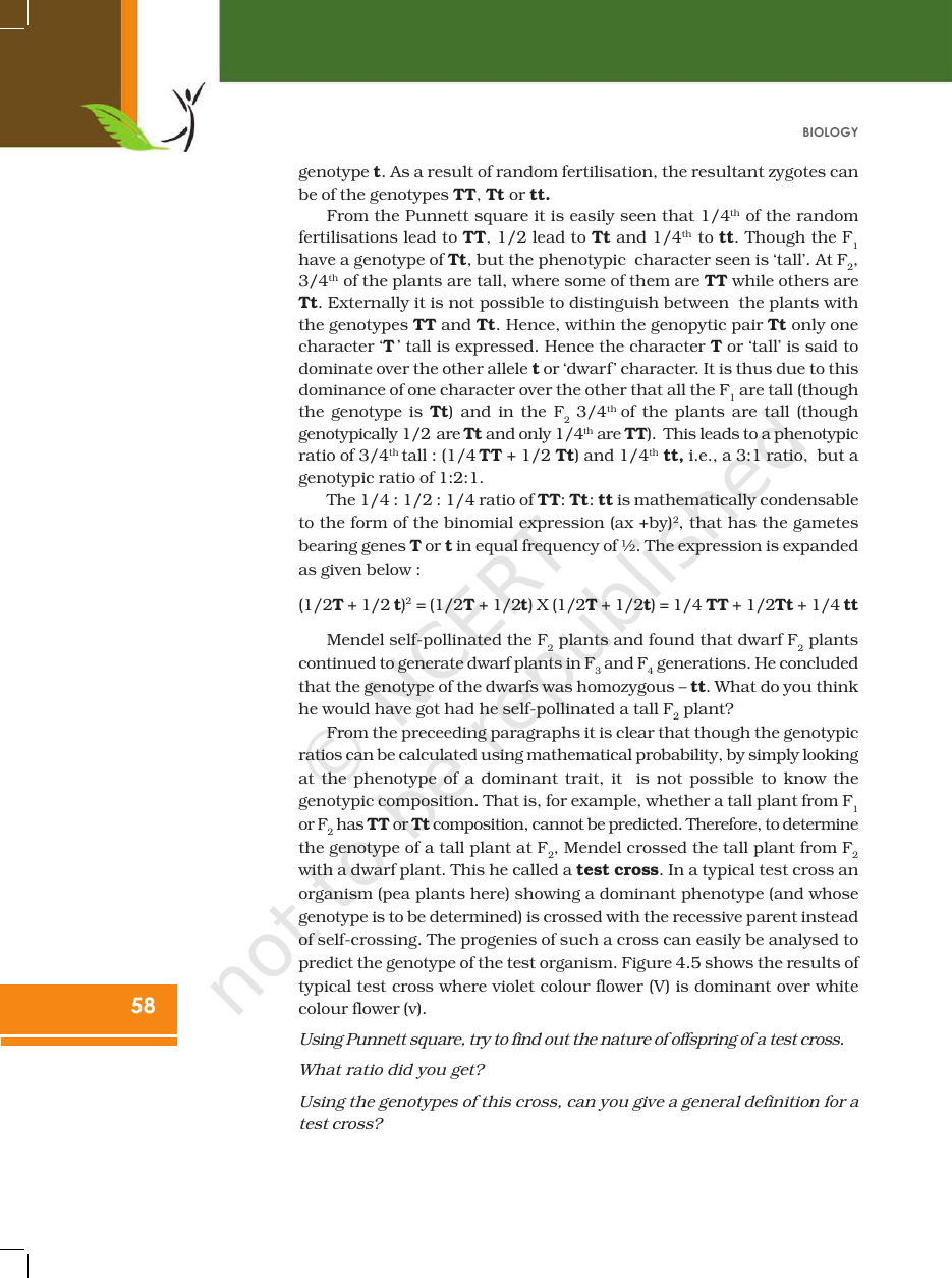 Page 8 of Principles of Inheritance and Variation