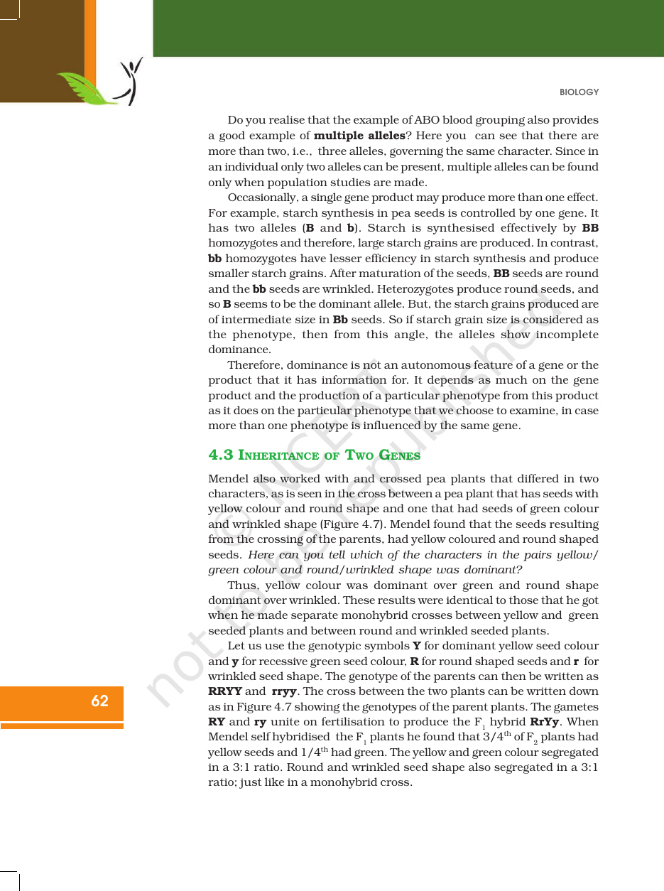 Page 12 of Principles of Inheritance and Variation