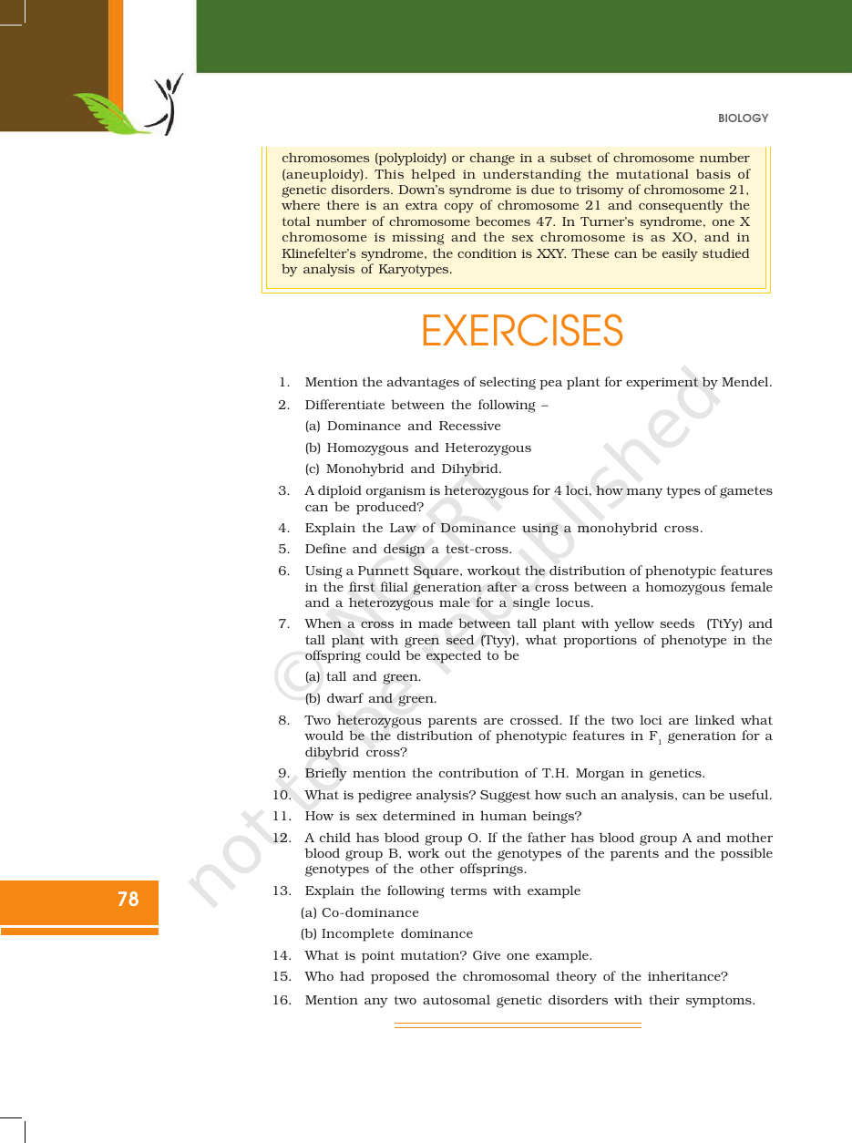 Page 28 of Principles of Inheritance and Variation