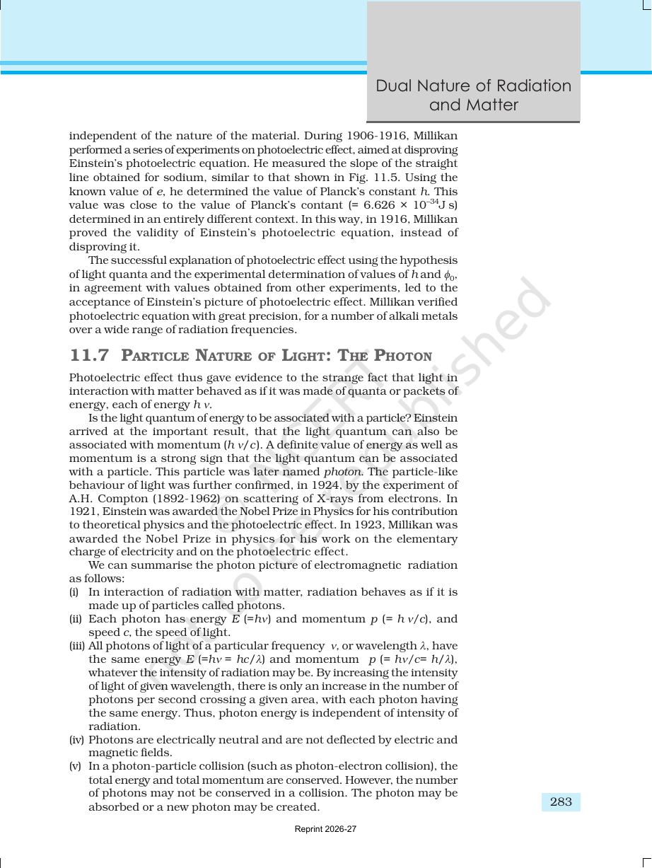 Page 10 of Dual Nature of Radiation and Matter