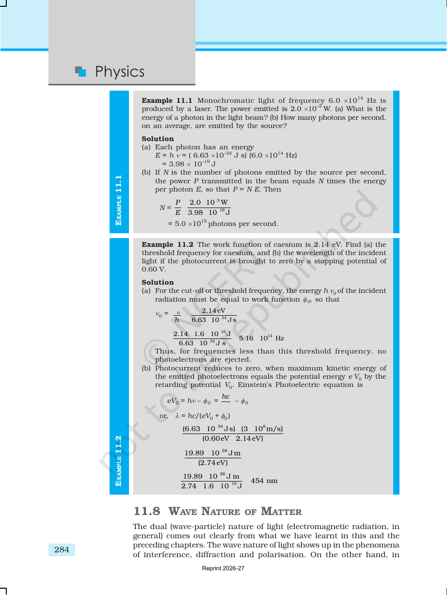 Page 11 of Dual Nature of Radiation and Matter