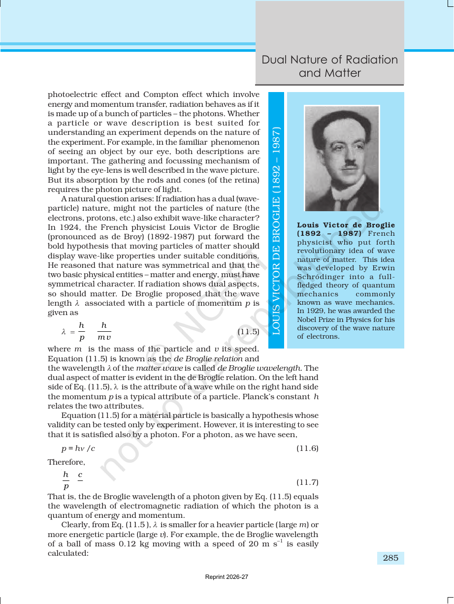 Page 12 of Dual Nature of Radiation and Matter