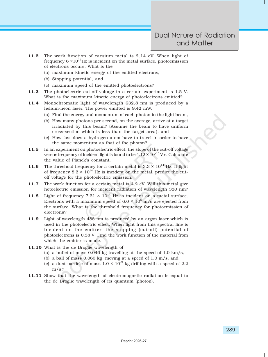 Page 16 of Dual Nature of Radiation and Matter