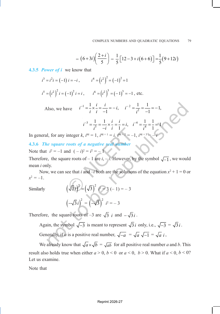 Page 4 of Complex Numbers and Quadratic Equations