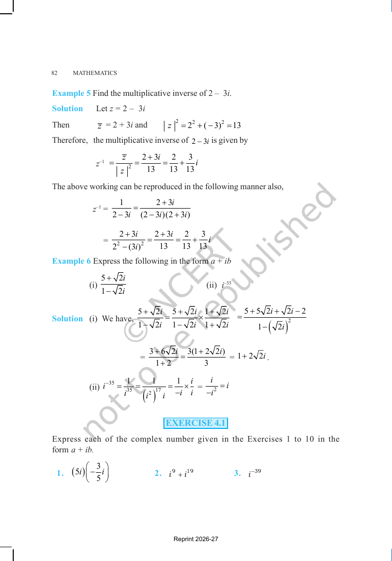Page 7 of Complex Numbers and Quadratic Equations