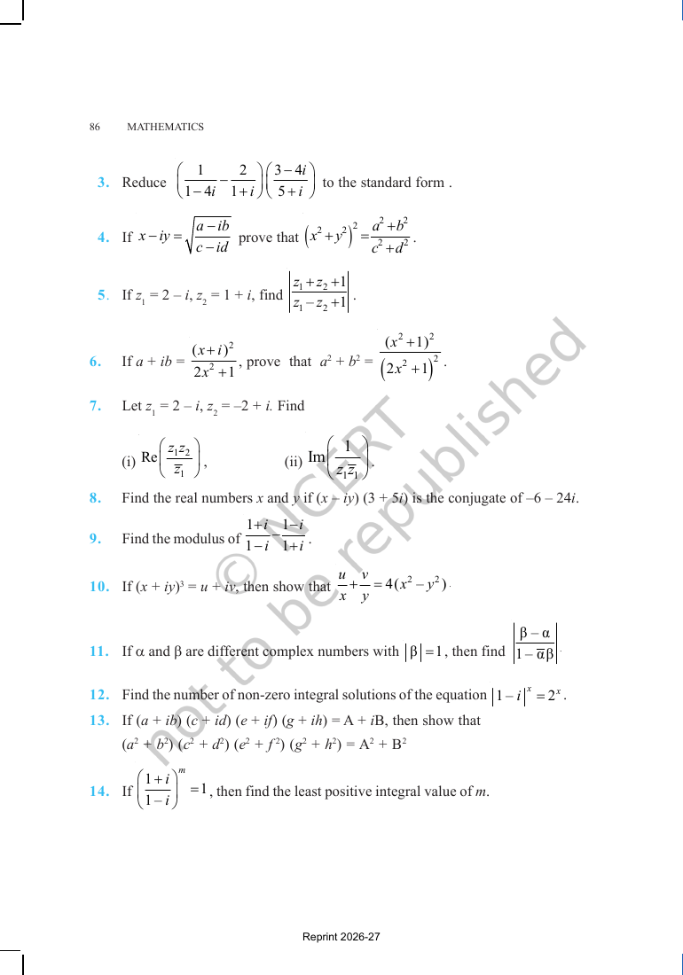 Page 11 of Complex Numbers and Quadratic Equations