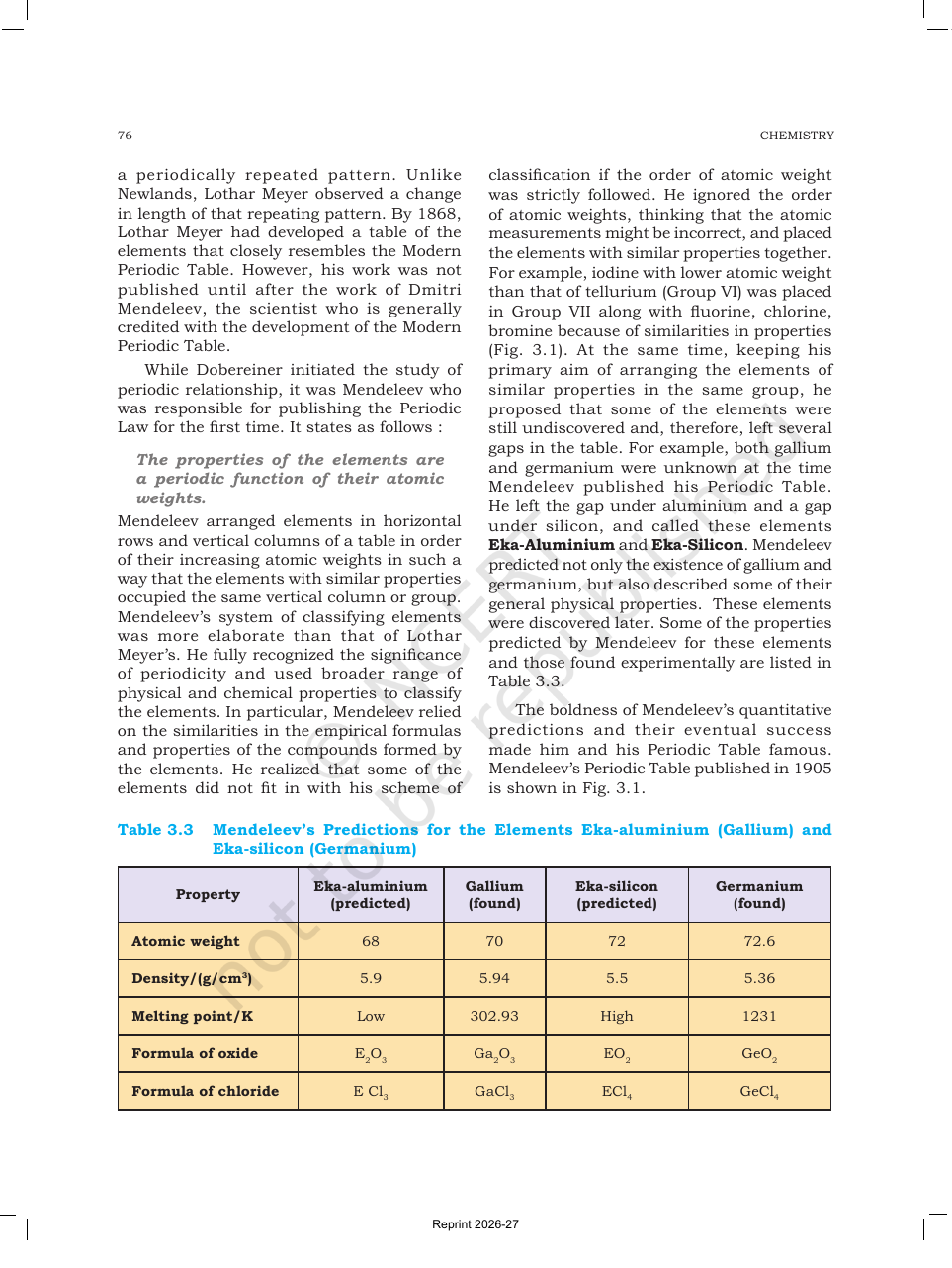 Page 3 of Classification of Elements and Periodicity in Properties