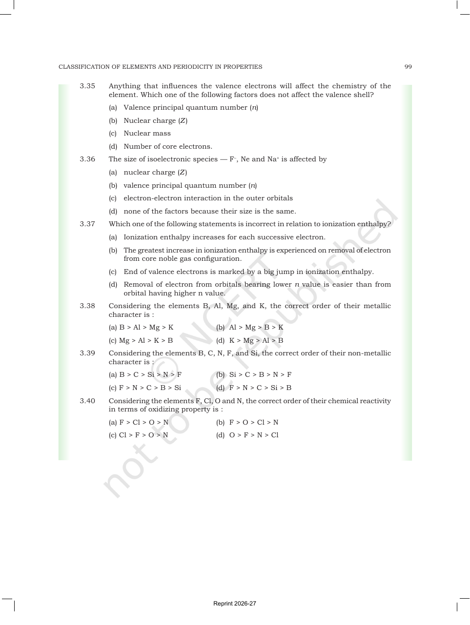 Page 26 of Classification of Elements and Periodicity in Properties