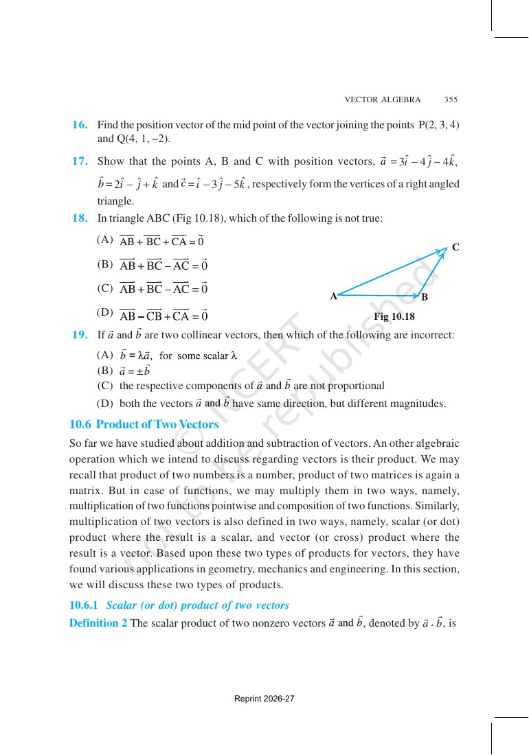 Page 18 of Vector Algebra