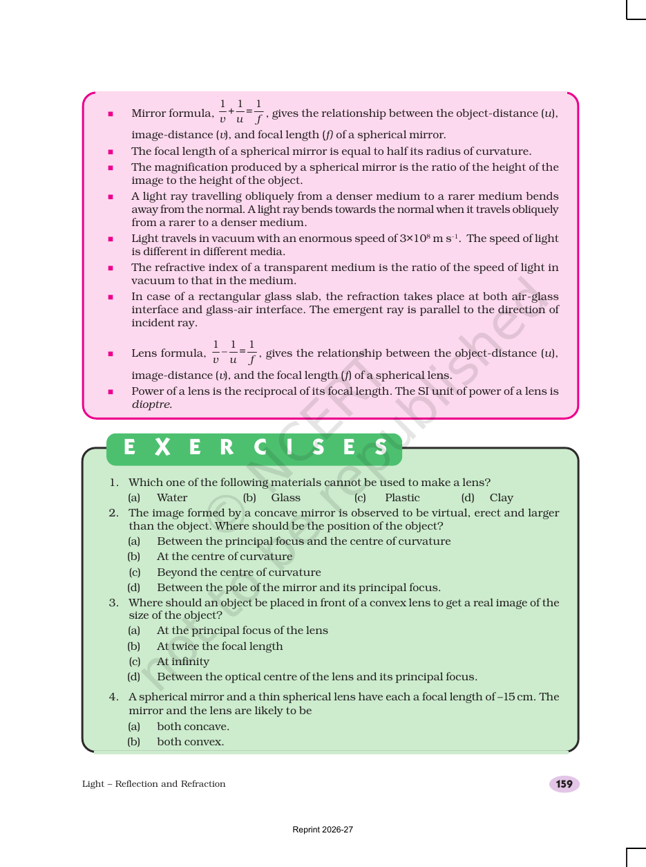 Page 26 of Light — Reflection and Refraction