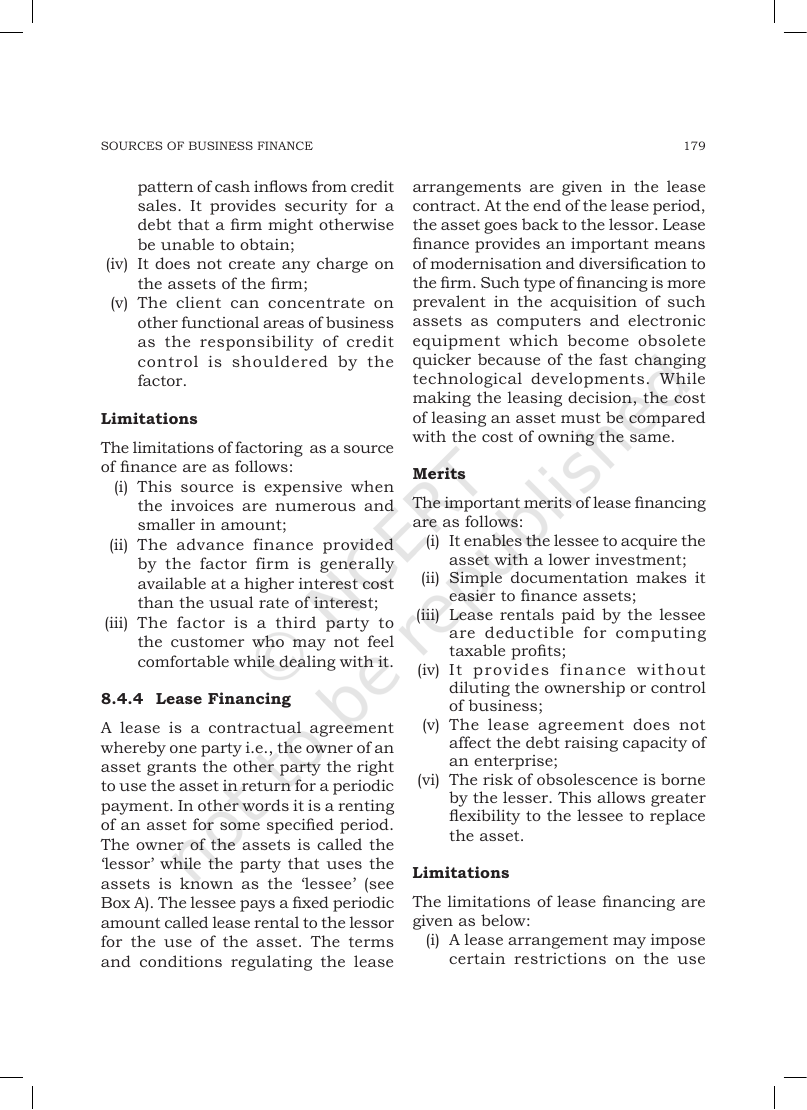 Page 9 of Sources of Business Finance
