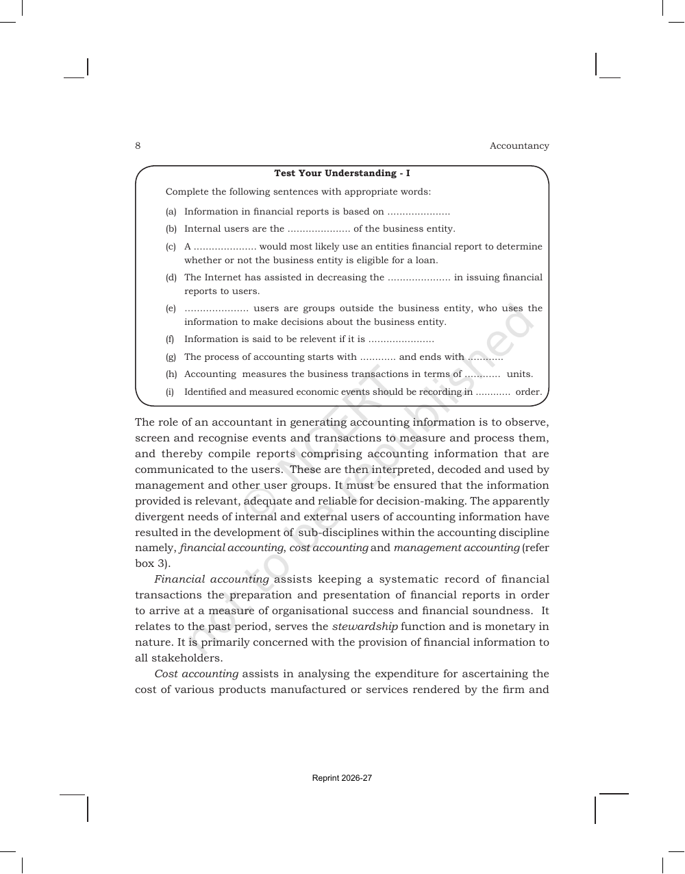 Page 8 of Introduction to Accounting