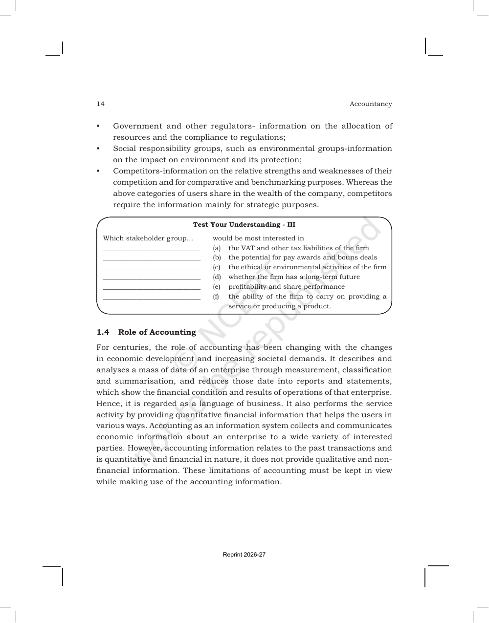 Page 14 of Introduction to Accounting